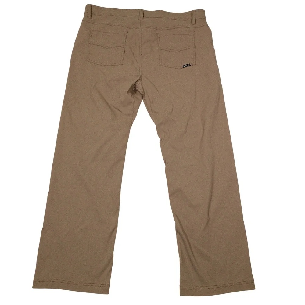 PRANA‎ Men's Size 38x30 Brown Nylon Stretch Slim Fit Brion Outdoor Hiking Pants